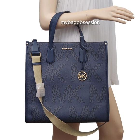 Michael Kors Maple Logo Large Blue Tote - Picture 8 of 10